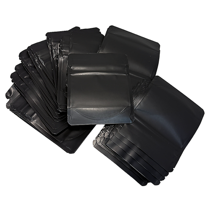 Black 3.5g Plain Mylar Bags - 100 Pack, 4 x 5 Inch