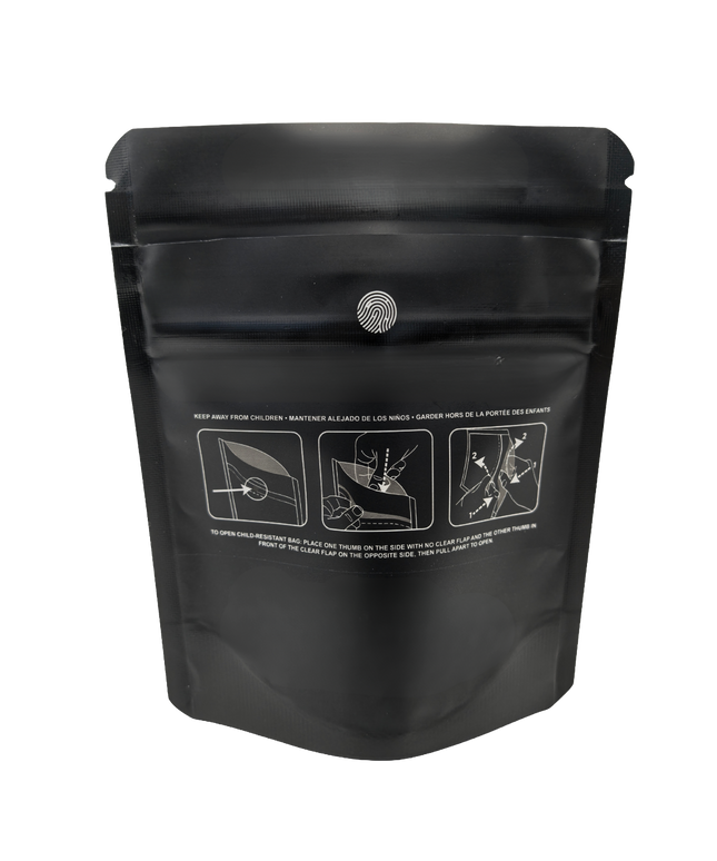 Black 3.5g Plain Mylar Bags - 100 Pack, 4 x 5 Inch