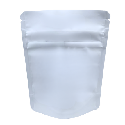 3.5g White Plain Mylar Storage Pouches - 50 Pack, 4 x 5 Inch