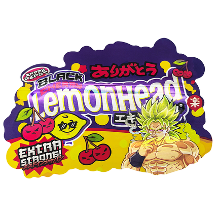 50 Pack 3.5g Special Die Cut Shaped Mylar Bags – Candy Lemon Design