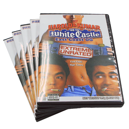 5-Pack 3.5g DVD Case & Mylar Bag Combo – Castle-Inspired Design
