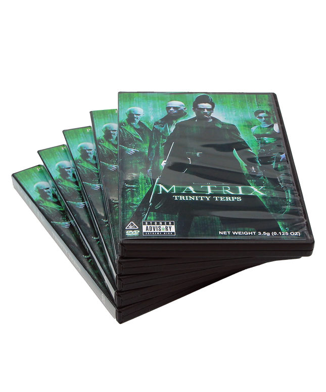5-Pack 3.5g DVD Case & Mylar Bag Combo – Futuristic Design
