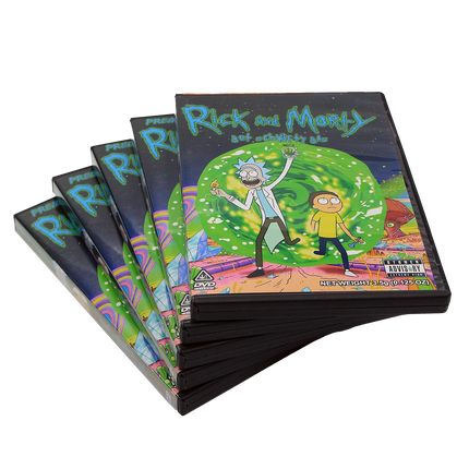 5-Pack 3.5g DVD Case & Mylar Bag Combo – Cartoon Space Design