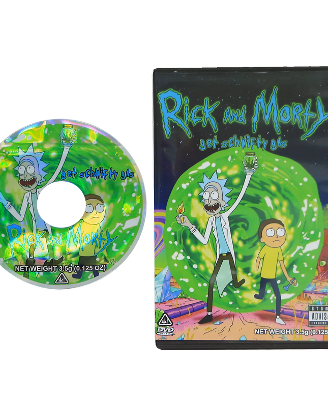 5-Pack 3.5g DVD Case & Mylar Bag Combo - Cartoon Space Design