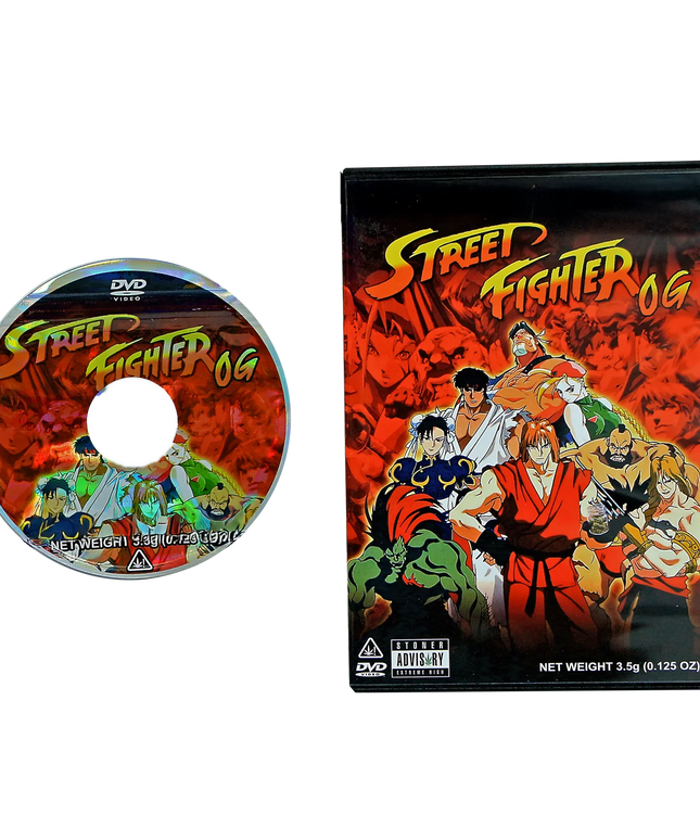 5-Pack 3.5g DVD Case & Mylar Bag Combo - Fighting Game-Inspired Design