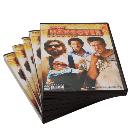 5 Pack 3.5g DVD-Style Mylar Bags & Cases – Comedy Movie Design