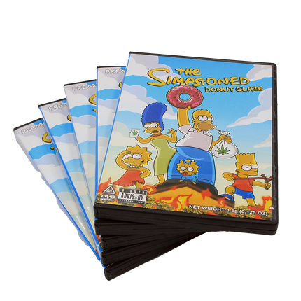 5 Pack 3.5g DVD-Style Mylar Bags & Cases – Donut Graphic Design