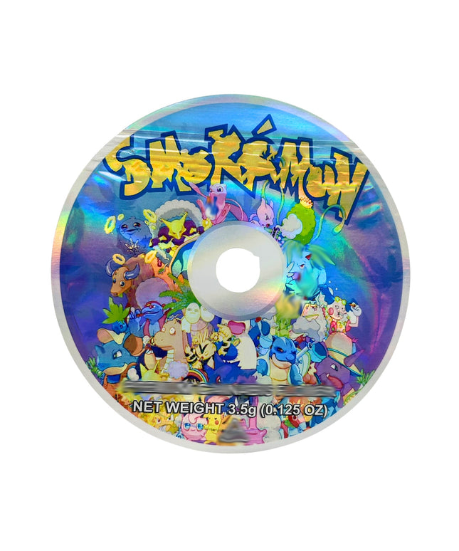 50 Pack 3.5g DVD-Shaped Mylar Bags - Classic Graphic Design