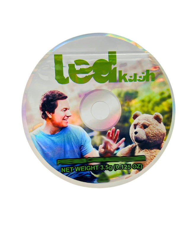 50 Pack 3.5g DVD-Shaped Mylar Bags - Bear Graphic Design