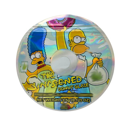50 Pack 3.5g DVD-Shaped Mylar Bags – Donut Glaze Design