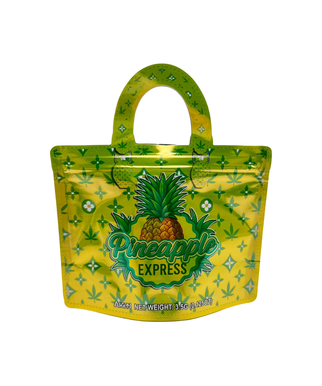 50 Pack 3.5G Handbag-Style Mylar Bags – Pineapple Design