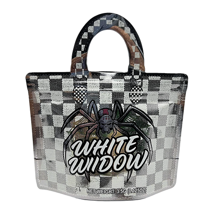 50 Pack – Handbag-Style Mylar Bags, White Frost