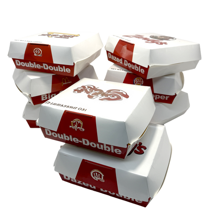 12 Pack Burger Style Zip Seal Pouches with Display Boxes - ZaDonald’z Double Burger