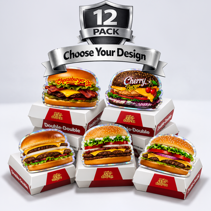 12 Pack Burger Style Zip Seal Pouches with Display Boxes - ZaDonald'z Burger