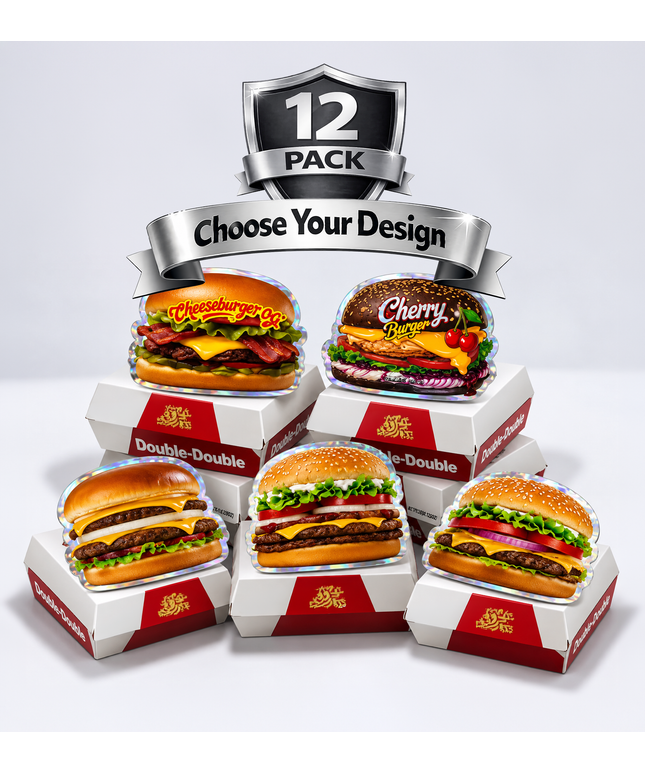 12 Pack - Hamburger-Themed Gift Box Set - Choose Your Style