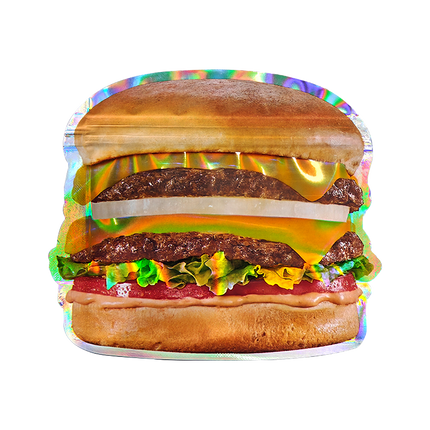 12 Pack Burger Style Zip Seal Pouches with Display Boxes - Za-N-Out Burger