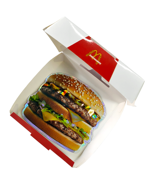 12 Pack Burger Style Zip Seal Pouches with Display Boxes - ZaDonald'z Burger