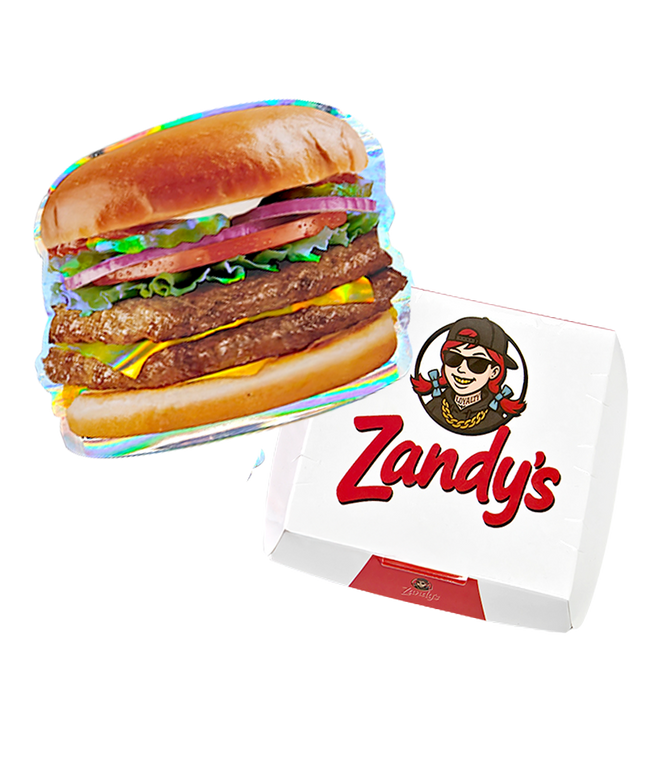 12 Pack Burger Style Zip Seal Pouches with Display Boxes - Zandy's Burger
