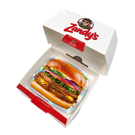 12 Pack Burger Style Zip Seal Pouches with Display Boxes - Zandy's Burger