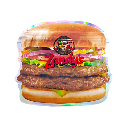 12 Pack Burger Style Zip Seal Pouches with Display Boxes - Zandy's Burger
