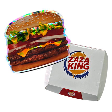 12 Pack Burger Style Zip Seal Pouches with Display Boxes - ZaZa King Burger