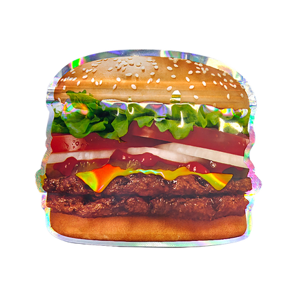 12 Pack Burger Style Zip Seal Pouches with Display Boxes - ZaZa King Burger