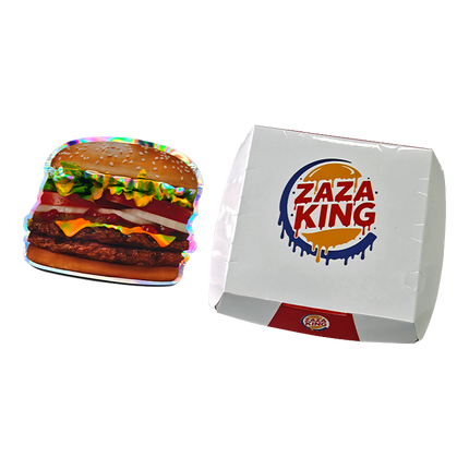 12 Pack Burger Style Zip Seal Pouches with Display Boxes - ZaZa King Burger