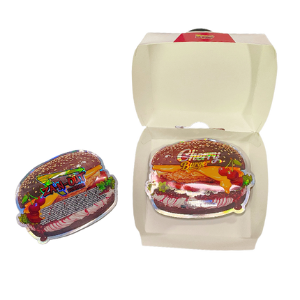 12 Pack Burger Style Zip Seal Pouches with Display Boxes - Za-N-Out Cherry Burger