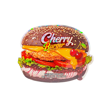 12 Pack Burger Style Zip Seal Pouches with Display Boxes - Za-N-Out Cherry Burger