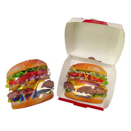 12 Pack Burger Style Zip Seal Pouches with Display Boxes - ZaDonald’z Double Burger