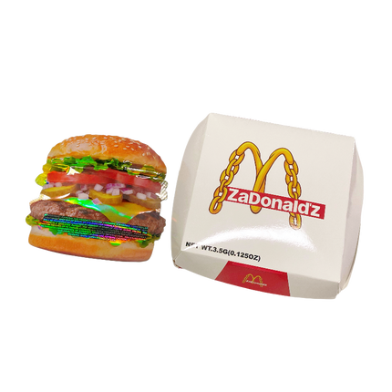 12 Pack Burger Style Zip Seal Pouches with Display Boxes - ZaDonald’z Double Burger
