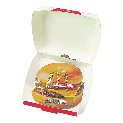 12 Pack Burger Style Zip Seal Pouches with Display Boxes - ZaDonald’z Cheeseburger