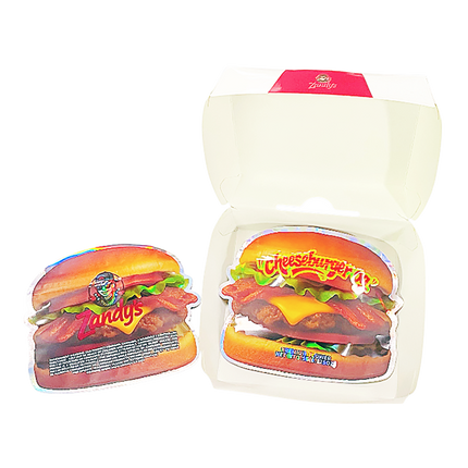 12 Pack Burger Style Zip Seal Pouches with Display Boxes - Zandy's Cheeseburger Og