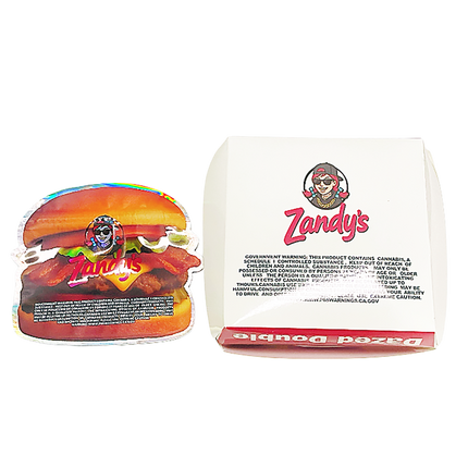 12 Pack Burger Style Zip Seal Pouches with Display Boxes - Zandy's Cheeseburger Og