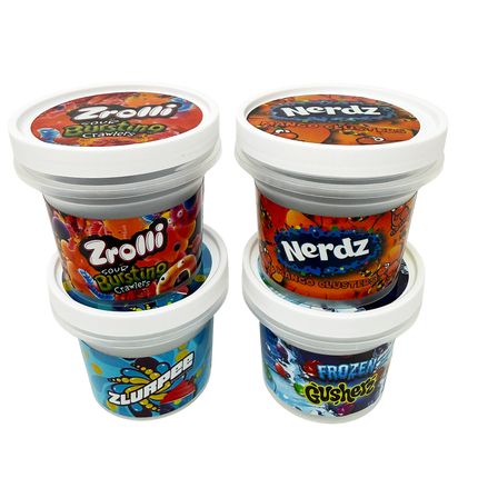 12 Pack Ice Cream Pint Style Containers with Display Boxes – Mixed Designs