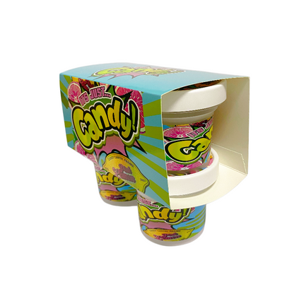 12-Pack Ice Cream Pint Style Containers with Lids & Display Boxes - Pink Lemon Design