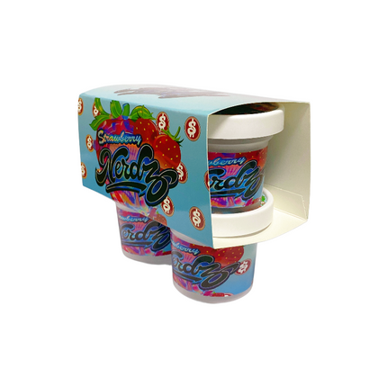 12-Pack Ice Cream Pint Style Containers with Lids & Display Boxes - Strawberry Candy Design