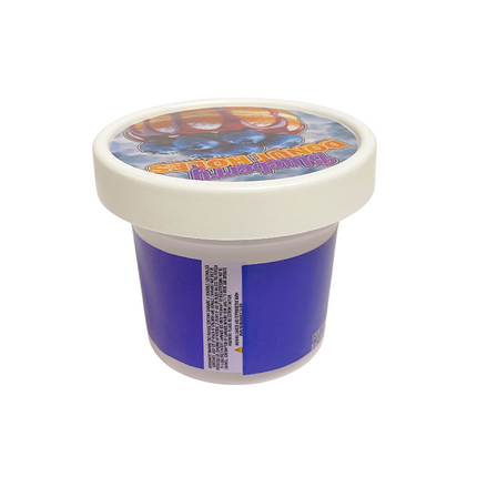 12-Pack Ice Cream Pint Style Containers with Lids & Display Boxes - Blueberry Donut Design