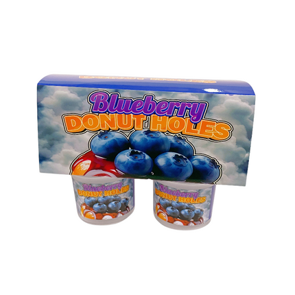 12-Pack Ice Cream Pint Style Containers with Lids & Display Boxes - Blueberry Donut Design