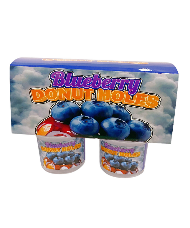 12-Pack Ice Cream Pint Style Containers with Lids & Display Boxes - Blueberry Donut Design