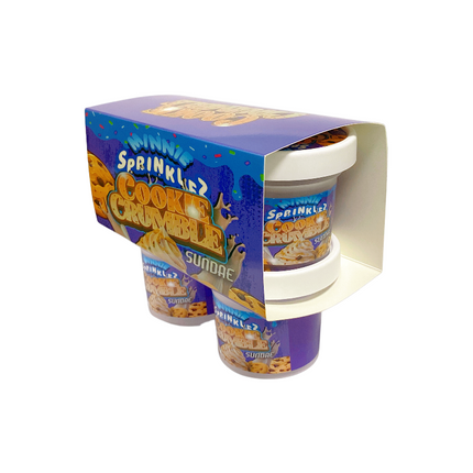12-Pack Ice Cream Pint Style Containers with Lids & Display Boxes - Cookie Crumble Sundae Design