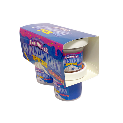 12-Pack Ice Cream Pint Style Containers with Lids & Display Boxes - Blueberry Pie Design