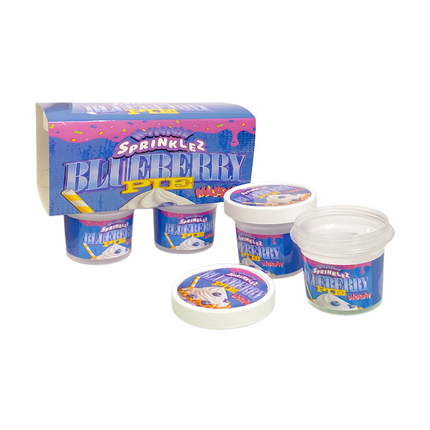 12-Pack Ice Cream Pint Style Containers with Lids & Display Boxes - Blueberry Pie Design