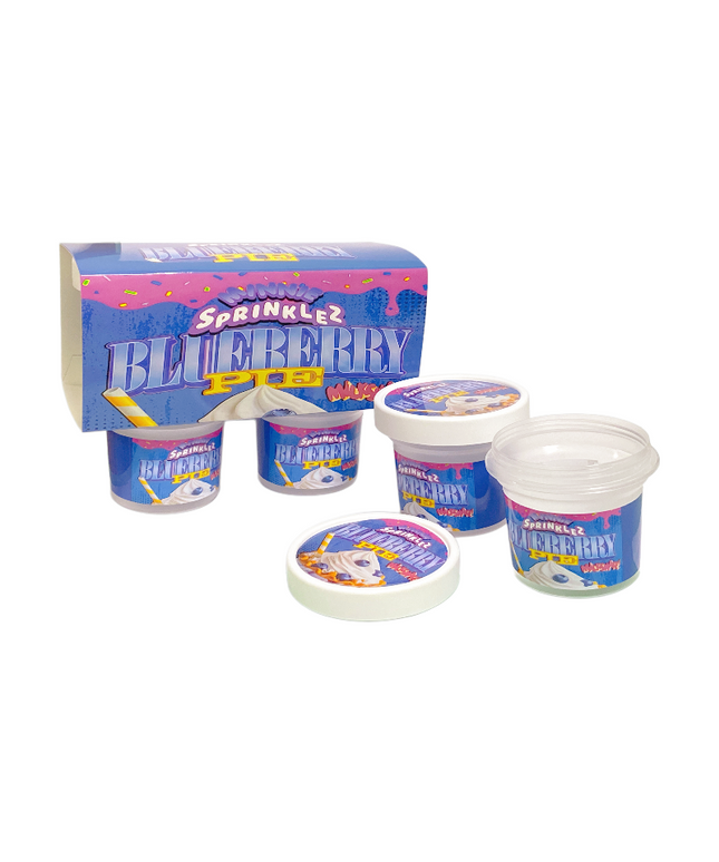 12-Pack Ice Cream Pint Style Containers with Lids & Display Boxes - Blueberry Pie Design
