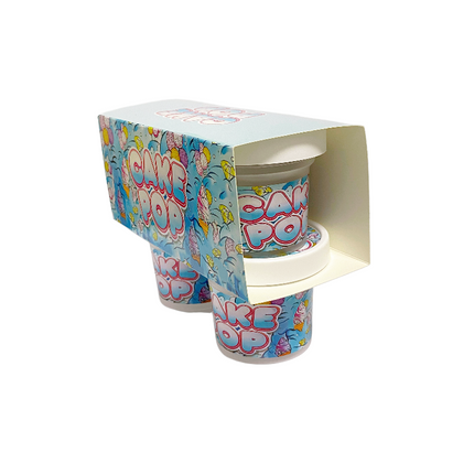 12-Pack Ice Cream Pint Style Containers with Lids & Display Boxes - Cake Pop Design
