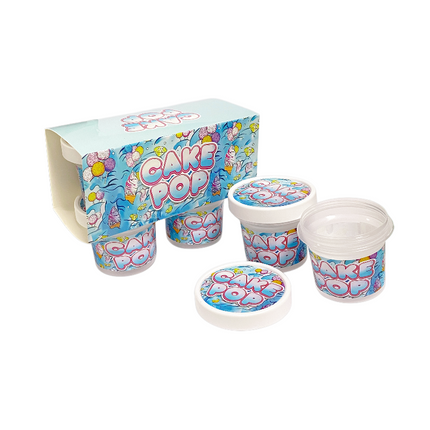 12-Pack Ice Cream Pint Style Containers with Lids & Display Boxes - Cake Pop Design