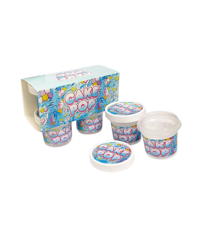 12-Pack Ice Cream Pint Style Containers with Lids & Display Boxes - Cake Pop Design