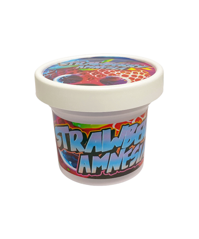 12-Pack Ice Cream Pint Style Containers with Lids & Display Boxes - Strawberry Design