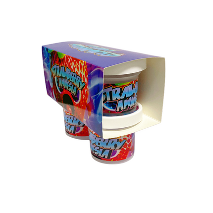 12-Pack Ice Cream Pint Style Containers with Lids & Display Boxes - Strawberry Design