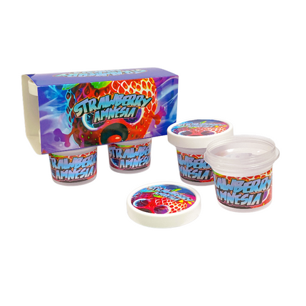 12-Pack Ice Cream Pint Style Containers with Lids & Display Boxes - Strawberry Design